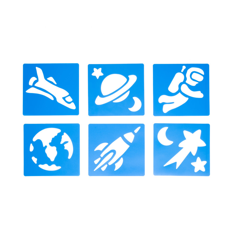 Space Stencils, Plastic, 6 Count