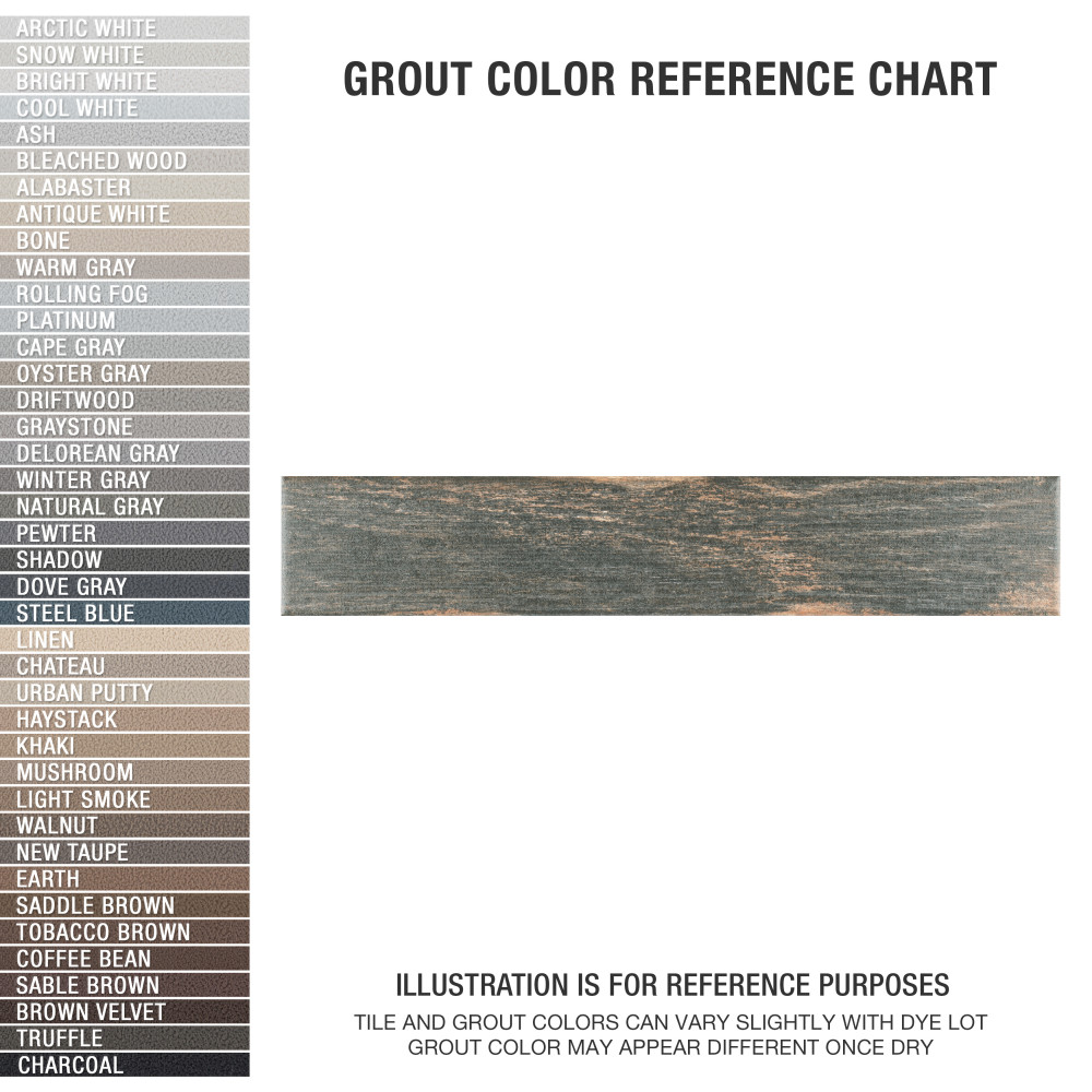 Bora Dark 3-1/8 in. x 17-1/2 in. Porcelain Floor and Wall Tile