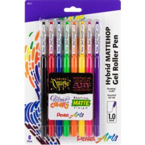 Hybrid Mattehop Gel Rollers, Assorted Colors, 8 Pack