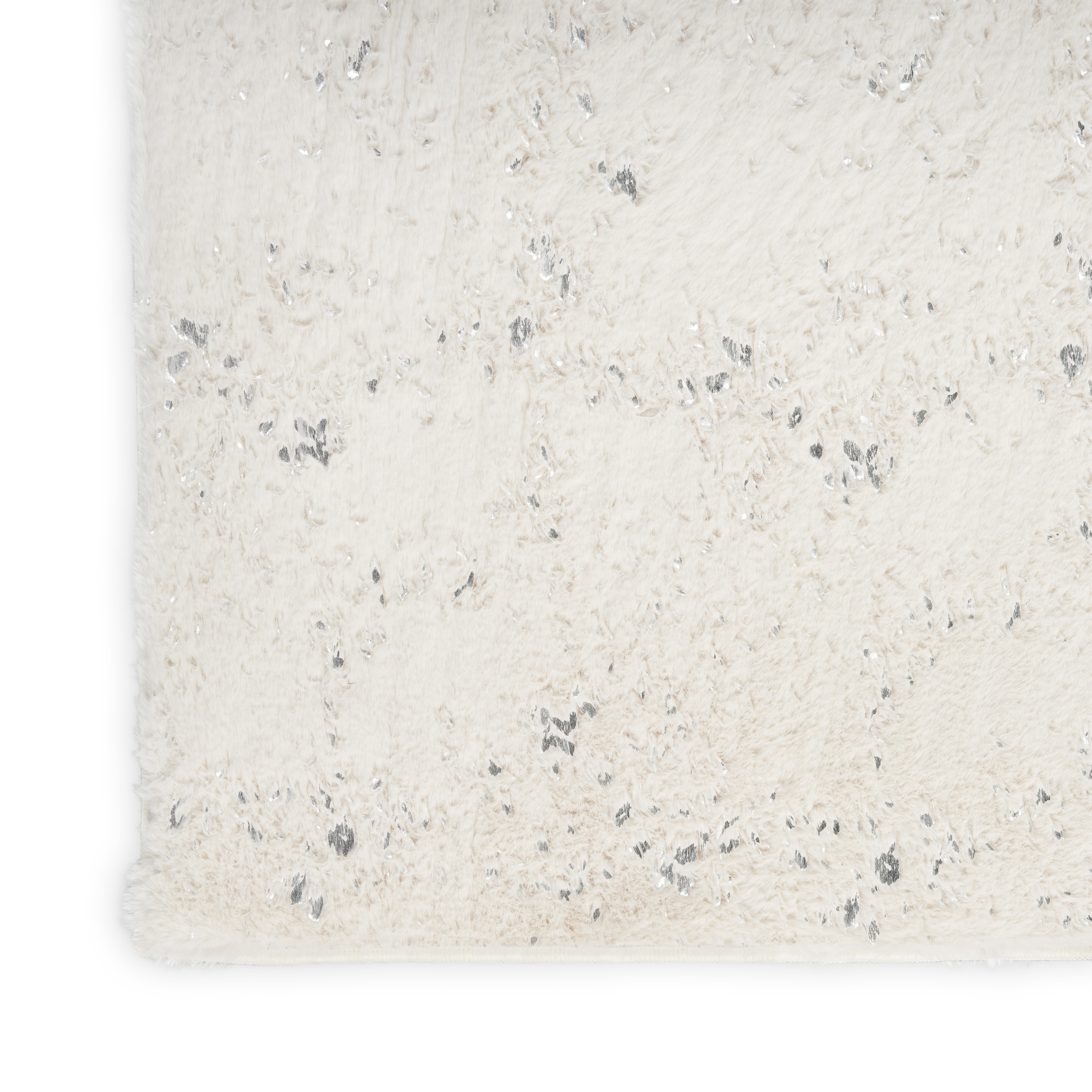 Nourison Cozy Shimmer 7'9" x 9'9" Ivory Silver Glam Indoor Rug