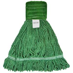 Hillyard, High Performance, Medium, Looped-End, 5" Headband, Blend, Green, Wet Mop