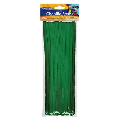 Creativity Street  Jumbo Stems, Dark Green,  12" x 6 mm, 100 Pieces