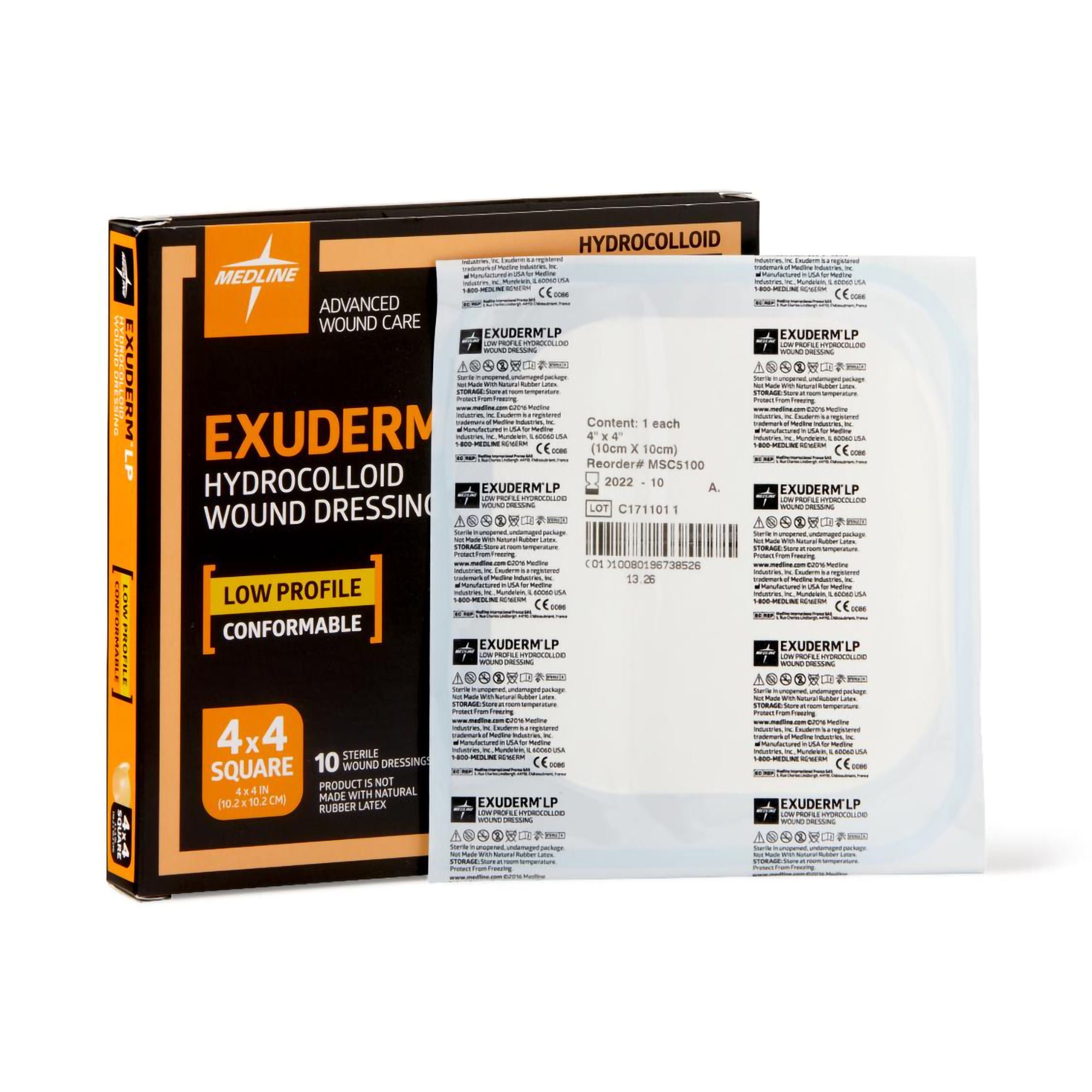 Exuderm™ LP Hydrocolloid Dressing, 4 x 4 Inch