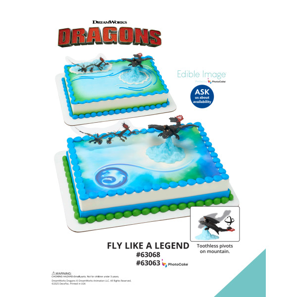 DreamWorks How to Train Your Dragon Fly Like a Legend The Magic of Cakes® PhotoCake® Enhanced Background and Icing Page