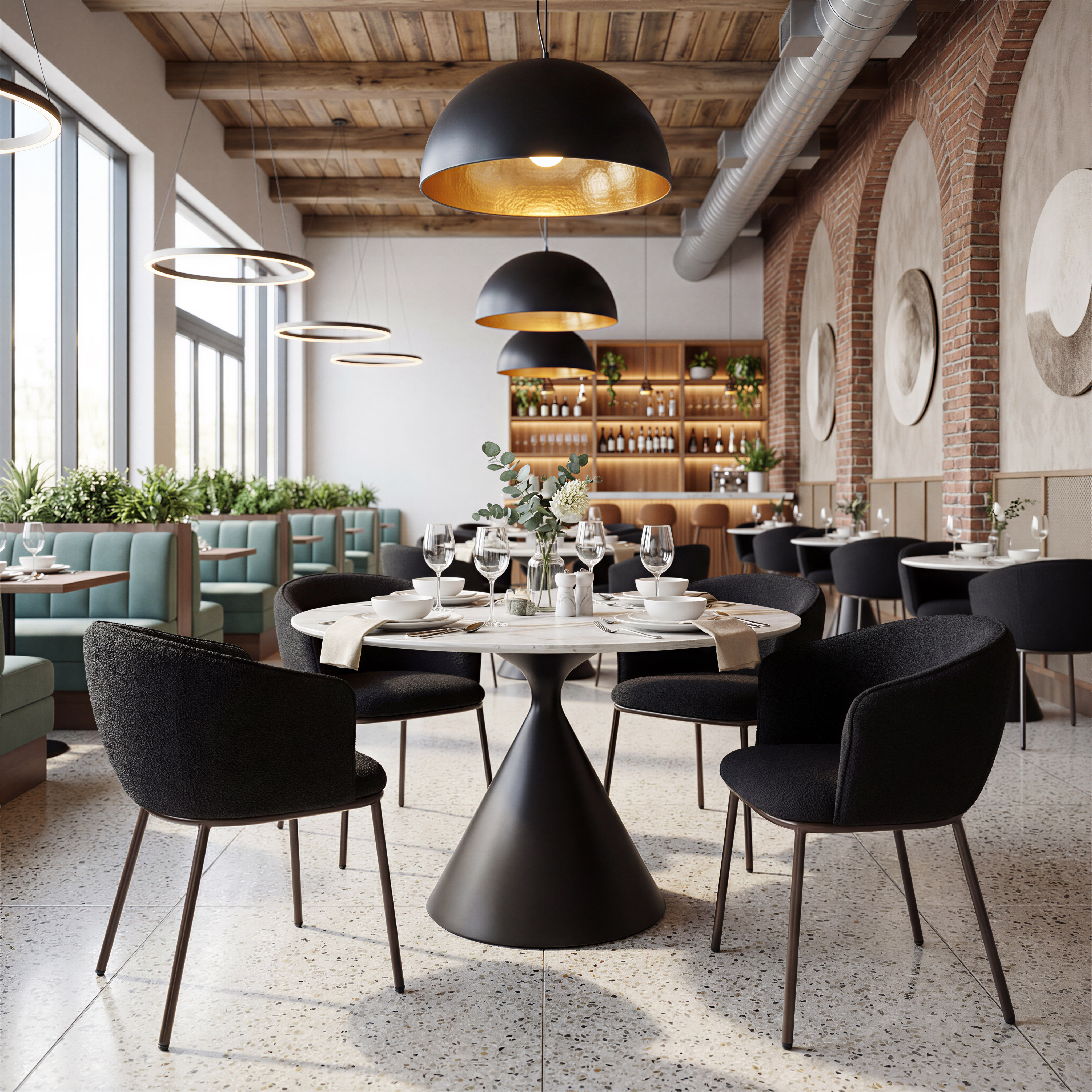 Essen Dining Chair Black & Bronze product image