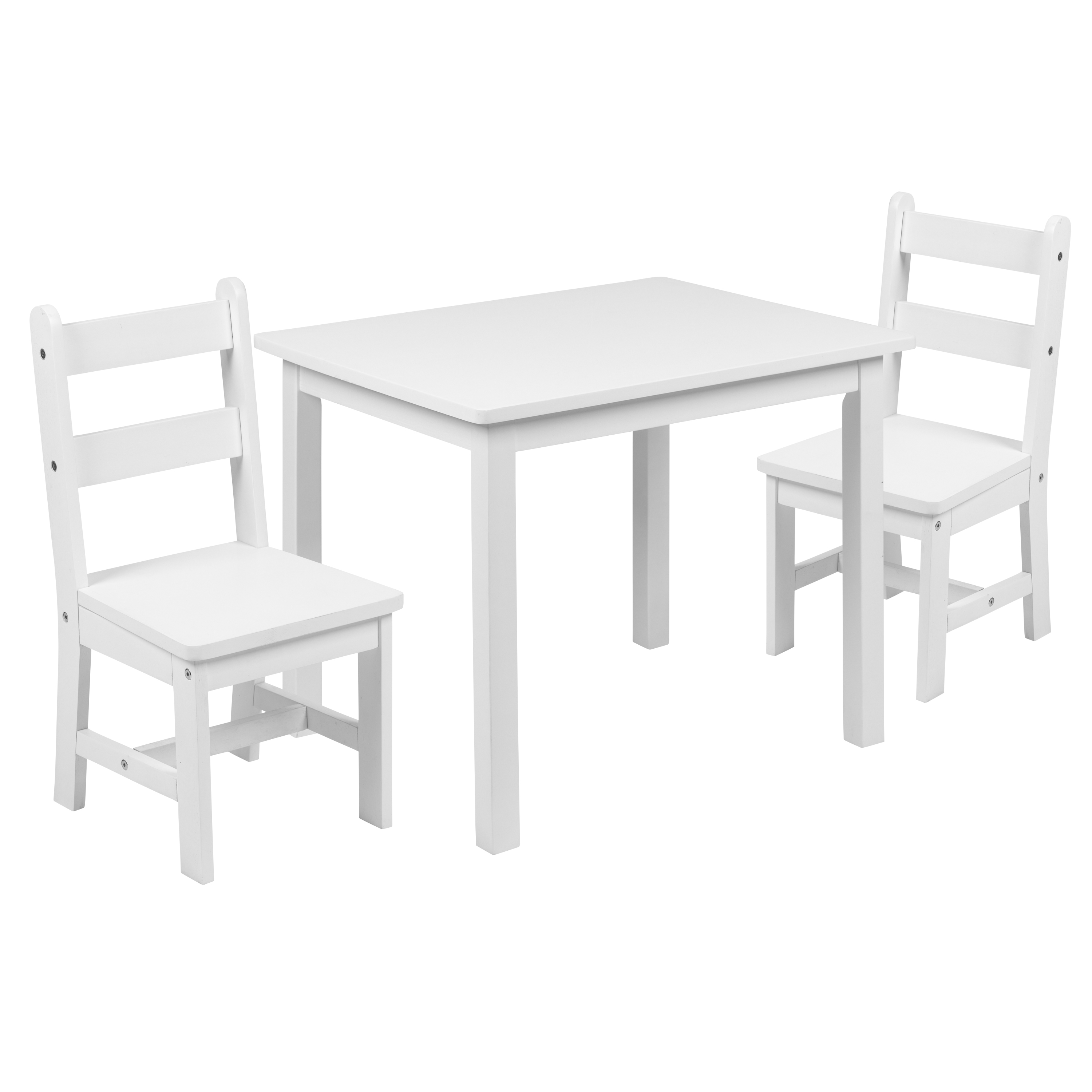 Juego de mesa y silla de madera maciza para niños de 3 piezas para sala de juegos, cocina - blanco - Imagen 27 de 37