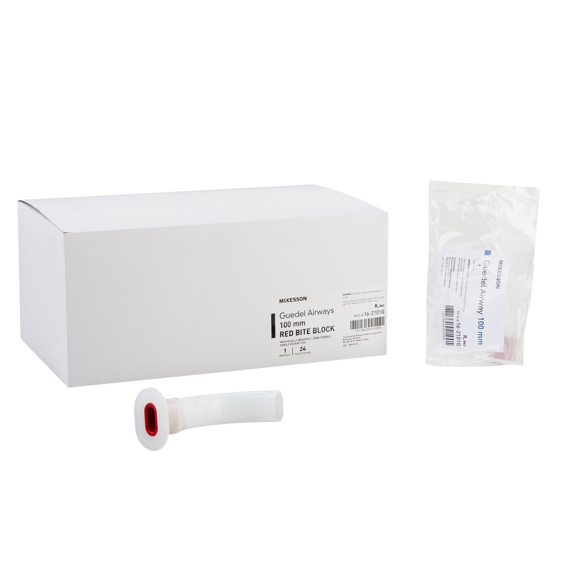 McKesson Guedel Oropharyngeal Airway, Size 5, 100 mm Length, ISO 10