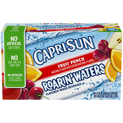 Capri Sun® Roarin' Waters Fruit Punch Wave Water Beverage, 40 ct Pack, 4 Boxes of 10 Pouches