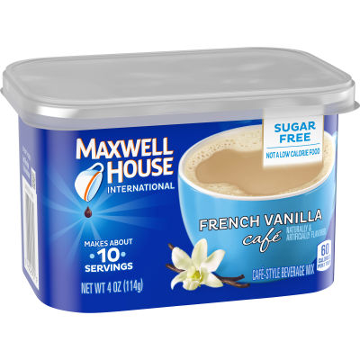Maxwell House International French Vanilla Café-Style Sugar Free Instant Coffee Mix, 4 oz. Canister
