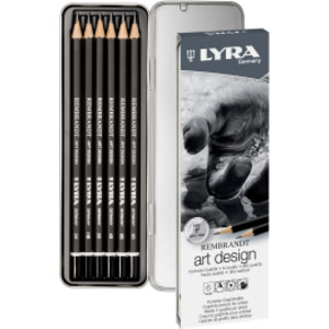 Rembrandt Art Design Graphite Drawing Pencil Set Tin, Assorted Colors, 6 Pieces