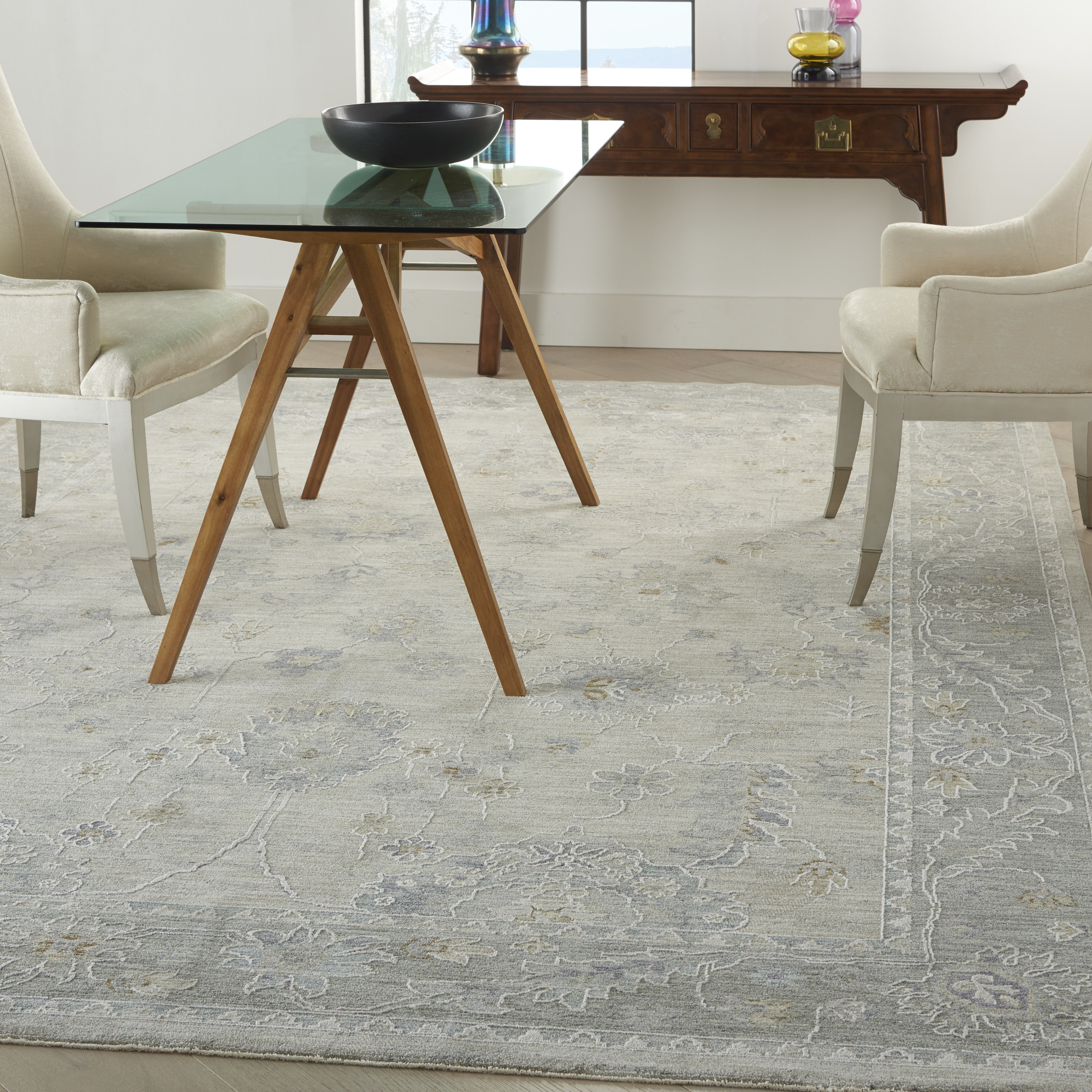 Nourison Infinite 7'10" x 10'4" Light Grey Vintage Indoor Rug