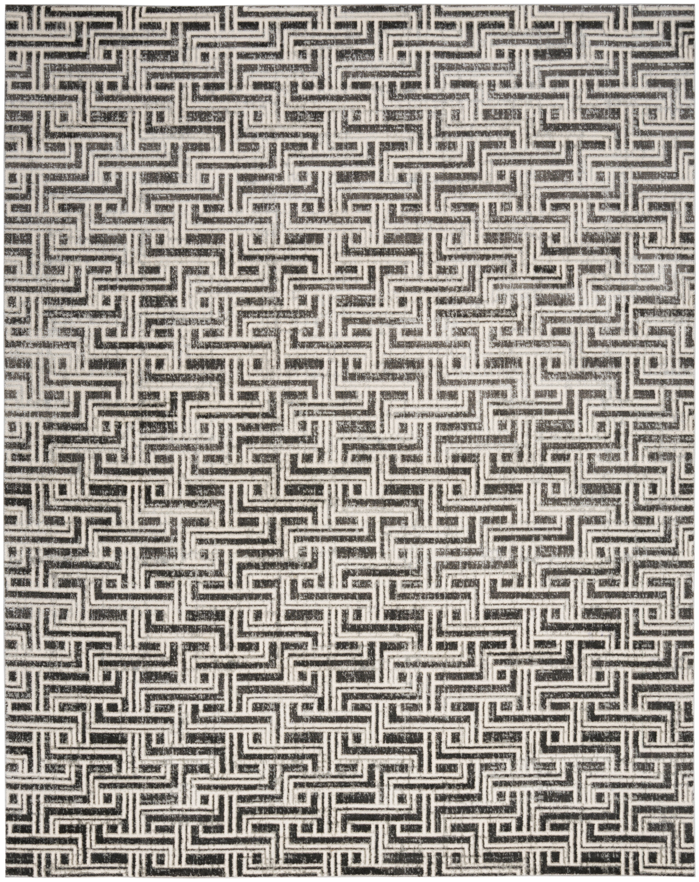 Nourison Serenity Home 7'10" x 9'10" Grey Ivory Modern Indoor Rug