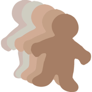 Multicultural Colors People Shape Cut-Outs, 6" Big Kids, Pack of 24