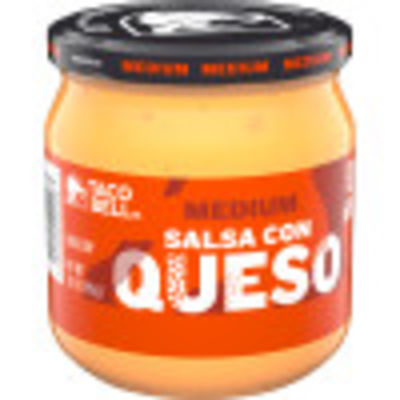 Taco Bell Medium Salsa Con Queso Cheese Dip 15 Oz Jar - My Food And Family