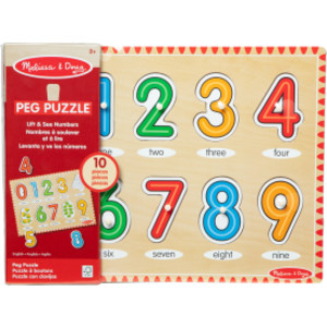 See-Inside Numbers Peg Puzzle, 10 Pieces