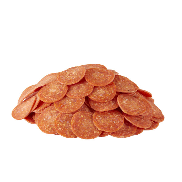 FONTANINI(r) Sliced Pepperoni, Cup Char, 15-17 oz, 1/10 lb . C1C0 - Front Center Out of Package (Hi Res)