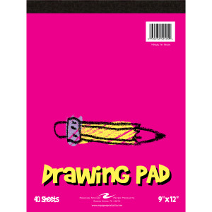 Kid's Drawing Pad, 9" x 12", 40 Sheets