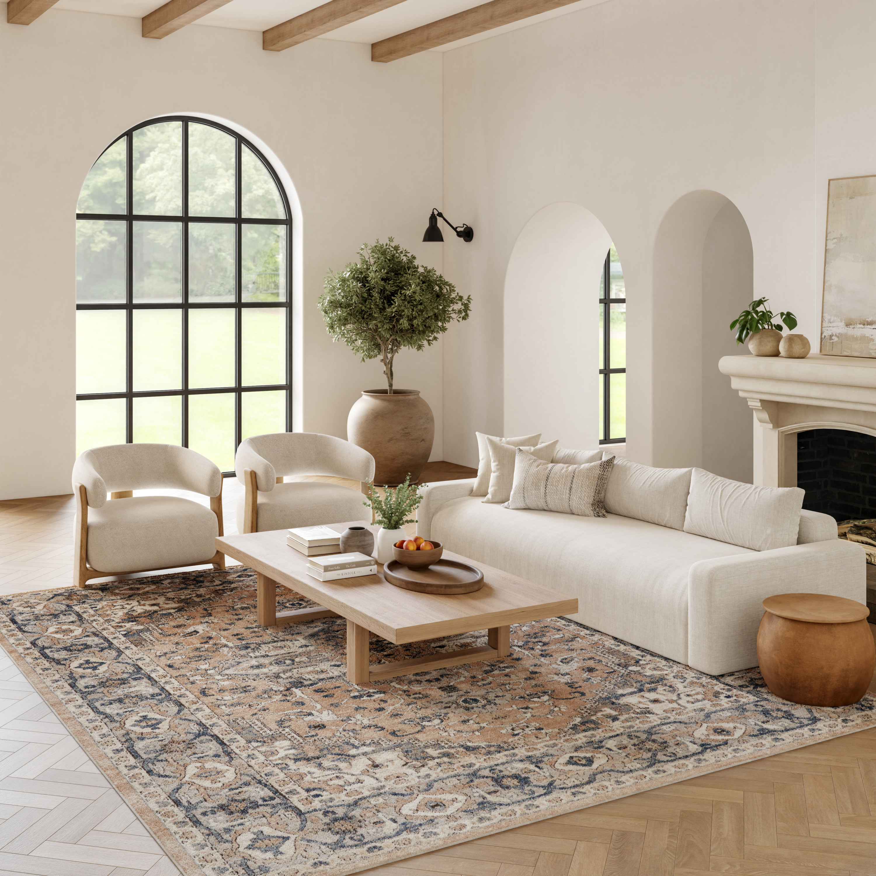Nourison Quarry 6' x 9' Beige Grey Farmhouse Indoor Rug