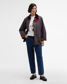 Paul Smith loves Barbour Oversized Bedale Waxed Jacket Grey Lilac