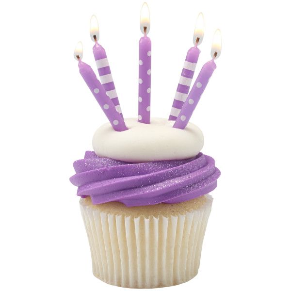 Purple Stripes & Dots Specialty Candles