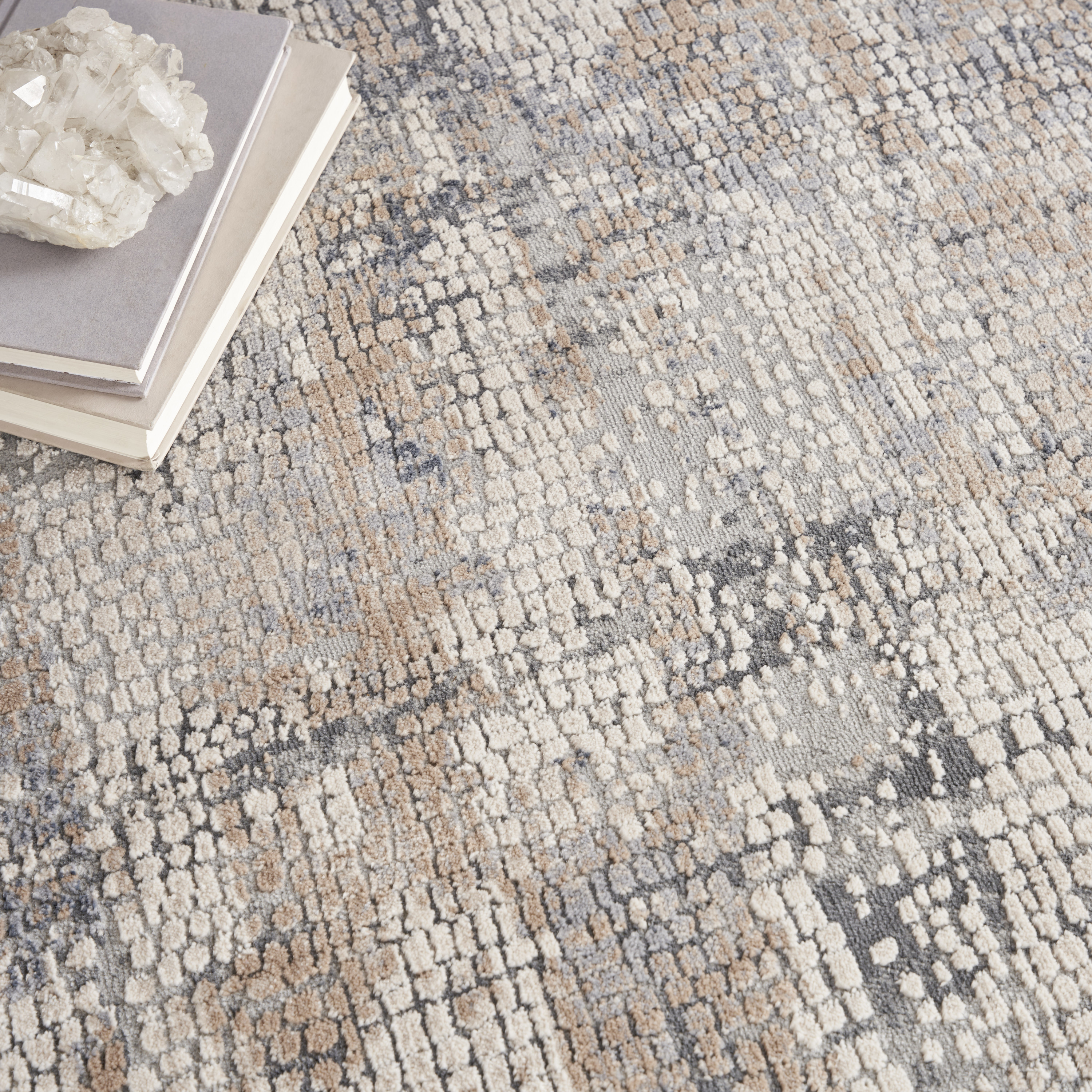 Nourison Rustic Textures 9'3" x 12'9" Beige Grey Modern Indoor Rug