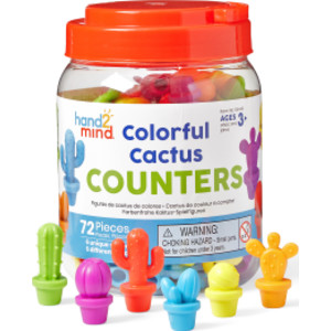 Colorful Cactus Counters, Set of 72