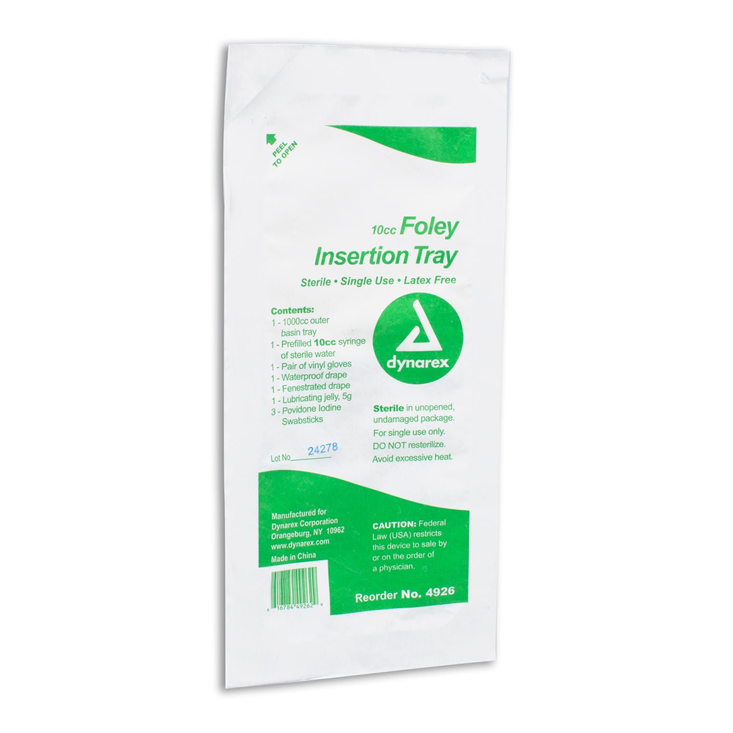 dynarex® Catheter Insertion Tray, 10 cc