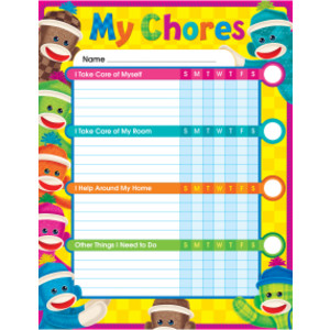 Sock Monkeys Chore Charts, pad of 25