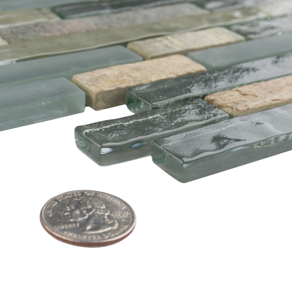 Tessera Piano Wisp 11-3/4 in. x 11-7/8 in. Glass Mosaic Tile