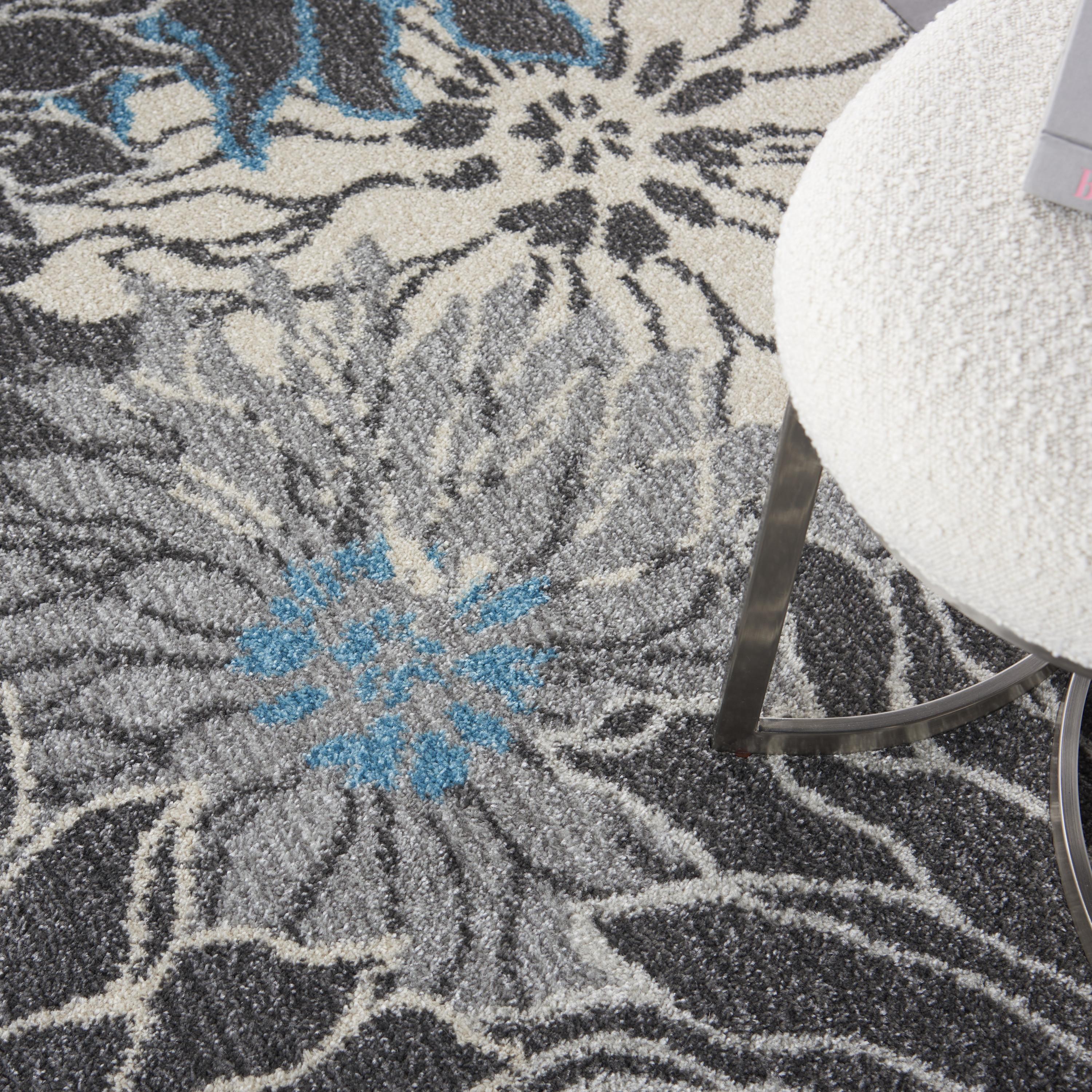 Nourison Passion 3'9" x 5'9" Charcoal Blue Contemporary Indoor Rug