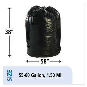 NSN8105015173668, AbilityOne®, SKILCRAFT LLDPE TRC Liner, 60 gal Capacity, 38 in Wide, 58 in High, 1.5 Mils Thick, Brown