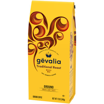 Gevalia Traditional Roast Mild 100% Arabica Ground Coffee, 12 oz Bag