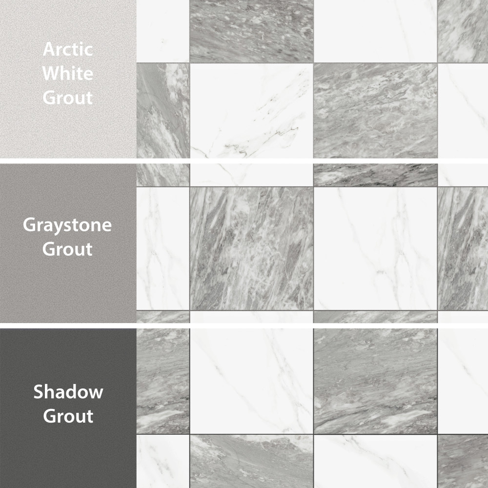 Marbilia Chess Bardiglio 17-3/8 in. x 17-3/8 in. Porcelain Floor and Wall Tile