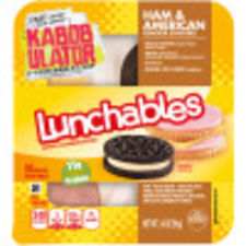 Lunchables Ham & American Cheese Cracker Stackers Chocolate Sandwich Cookies, 3.4 oz Tray