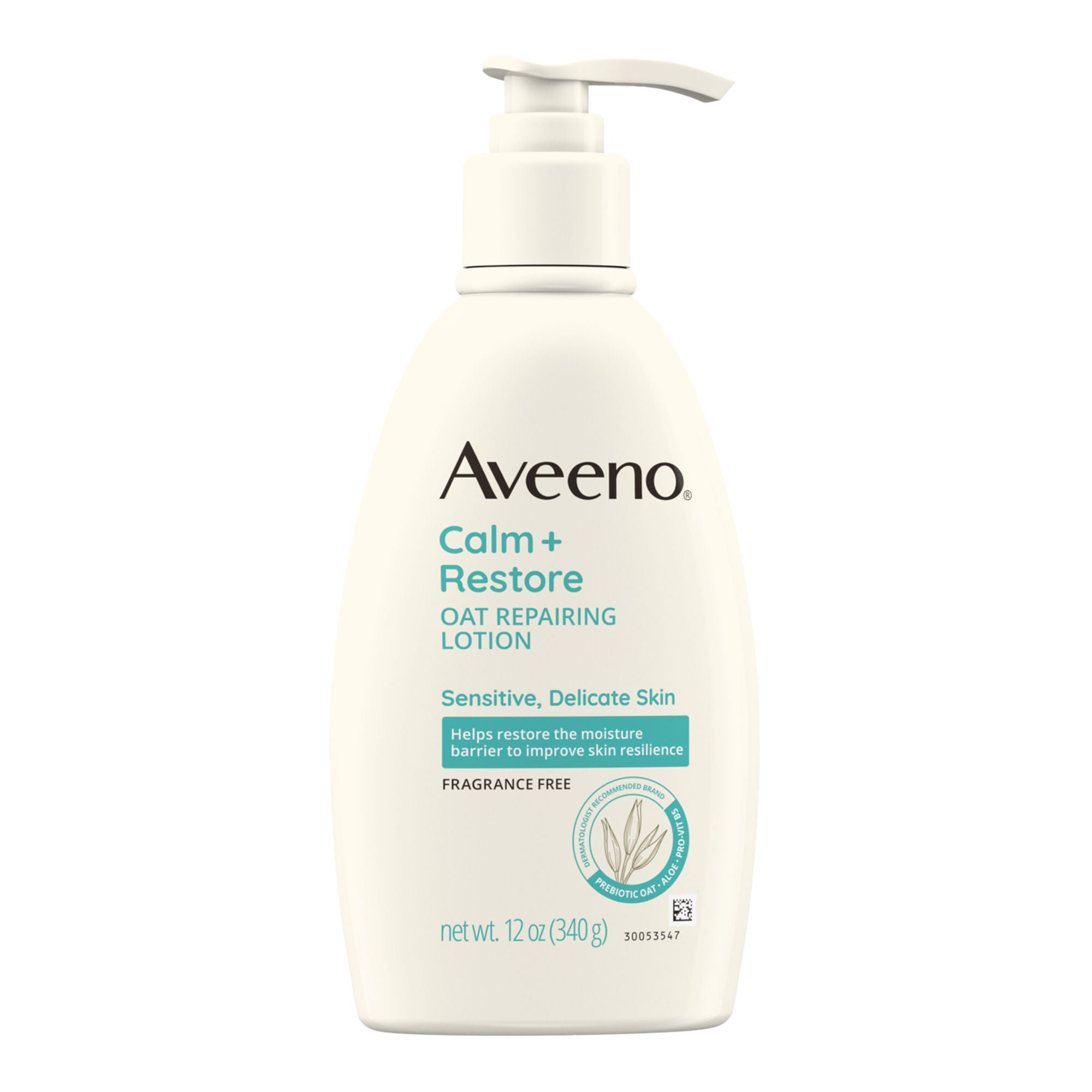 Aveeno® Calm + Restore Oat Repairing Lotion Fragrance Free, 12-ounce Pump Bottle