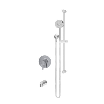 Solarity Tub and Hand Shower Trim Kit with VersaFlex Integral Diverter for Test Cap Valve