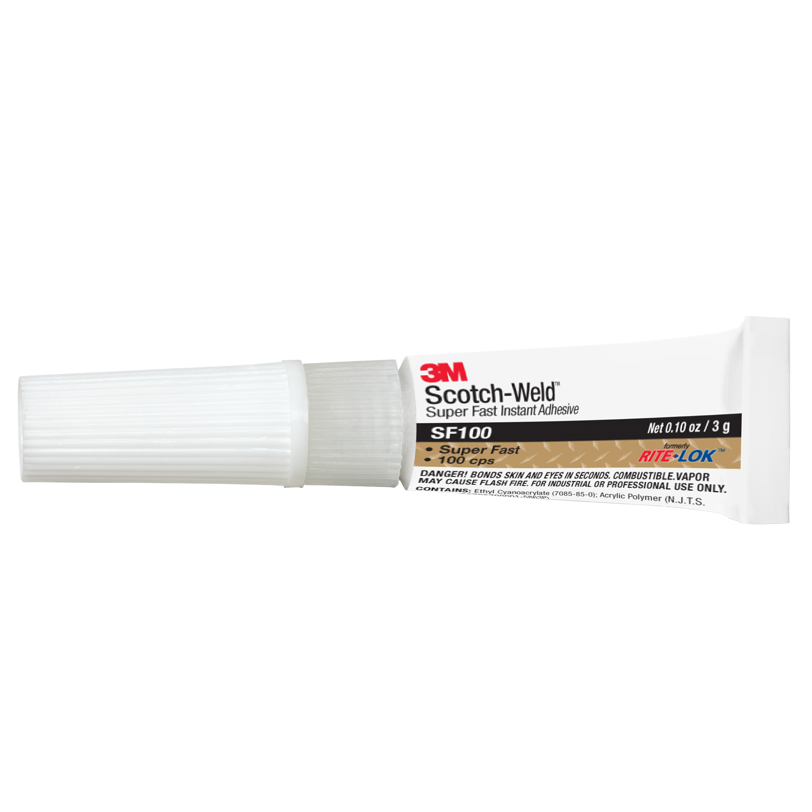 3M™ Scotch-Weld™ Super Fast Instant Adhesive SF100, Clear, 3 Gram, 100/Case