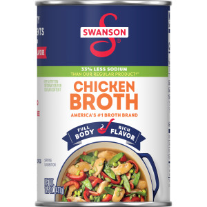 Swanson® Natural Goodness® 33% Less Sodium Chicken Broth, 14.5 oz Can (Pack of 24)