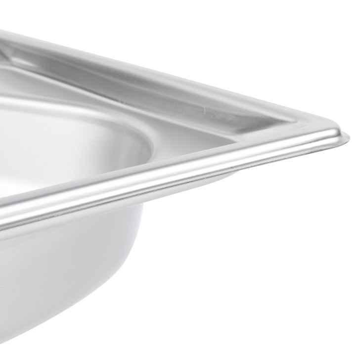 Half-size 2 ½-inch-deep Super Pan® stainless steel Super Shapes kidney-style wild pan