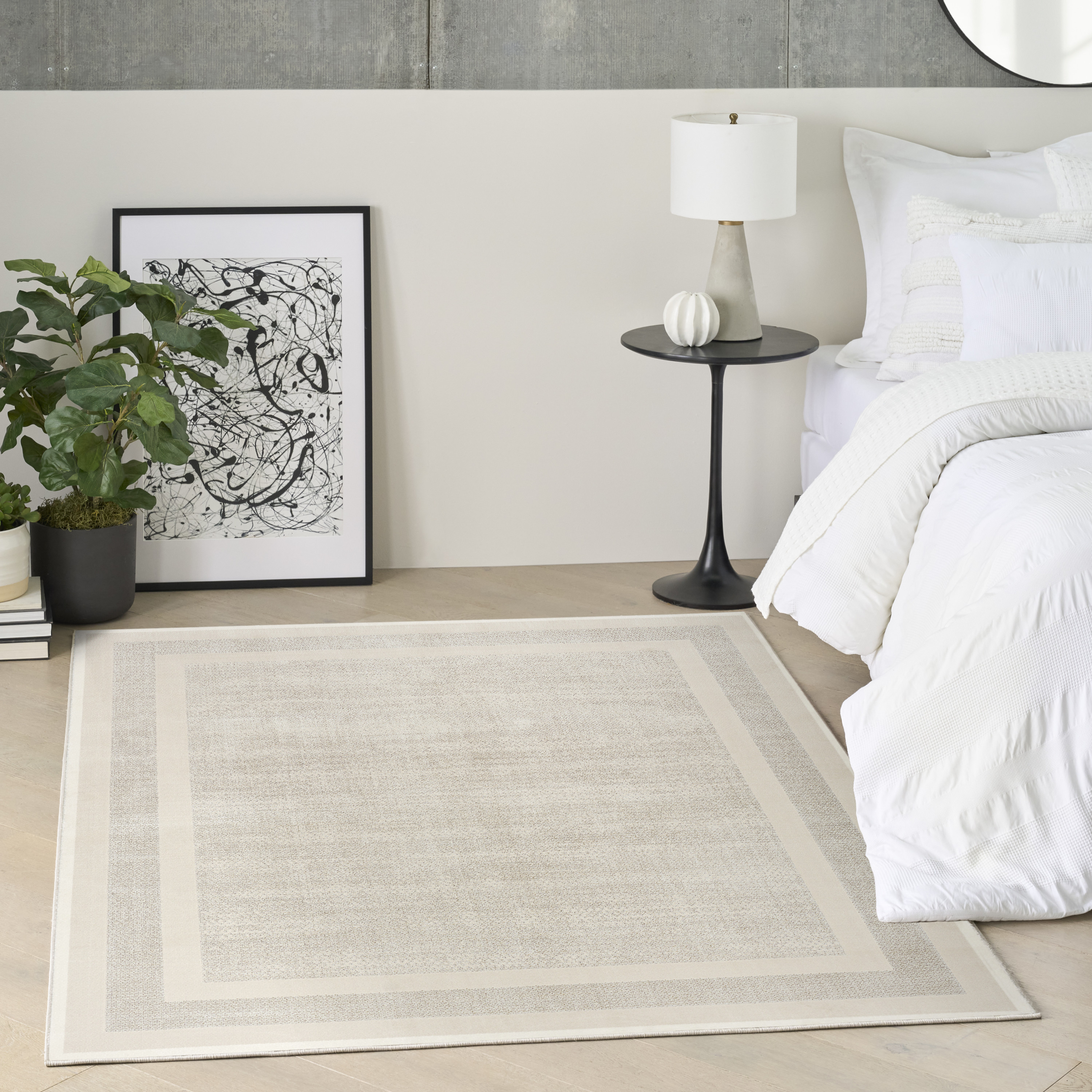 DKNY Grand Street 6' x 9' Ivory Taupe Modern Indoor Rug