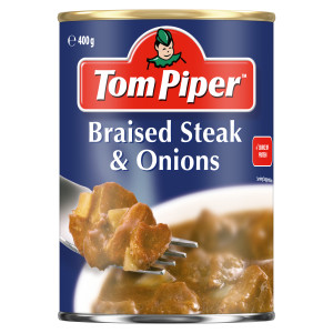 tom piper™ braised steak & onions 400g image