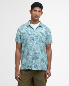Falmouth Printed Regular Short-Sleeved Shirt Pale Apple