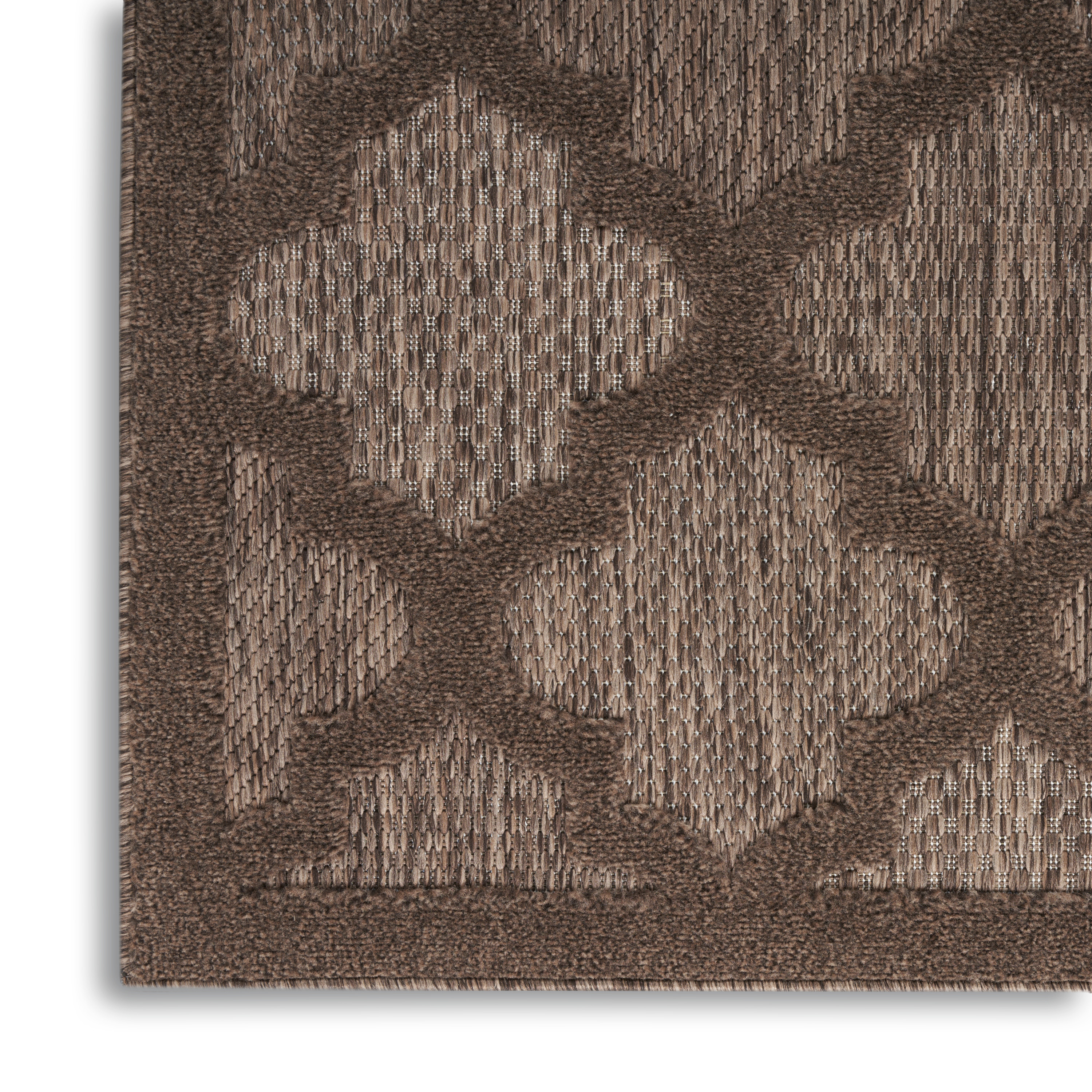 Nourison Easy Care 2'2" x 10' Brown Modern Rug