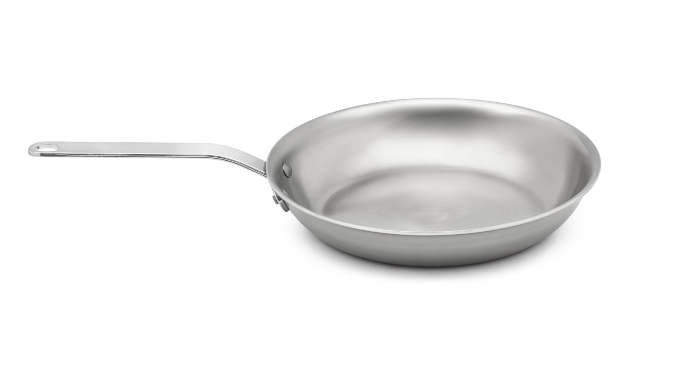 7-inch Tribute 3-ply fry pan with natural finish and plated handle