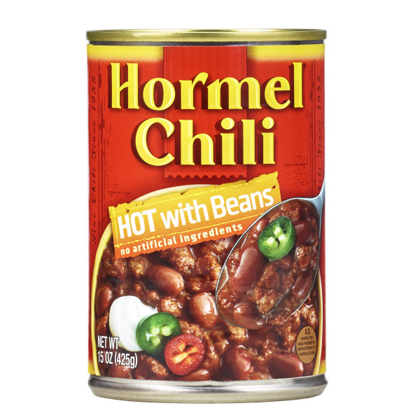 HORMEL(r) Hot Chili W/Beans, 12/15oz. . C1CB - Front Center Inner Pack (Hi Res)