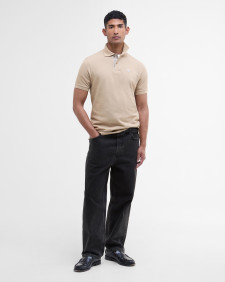 Tartan Pique Polo Shirt Washed Stone