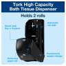 Tork, T26 Twin High Capacity,  Bath Tissue Dispenser, Black
