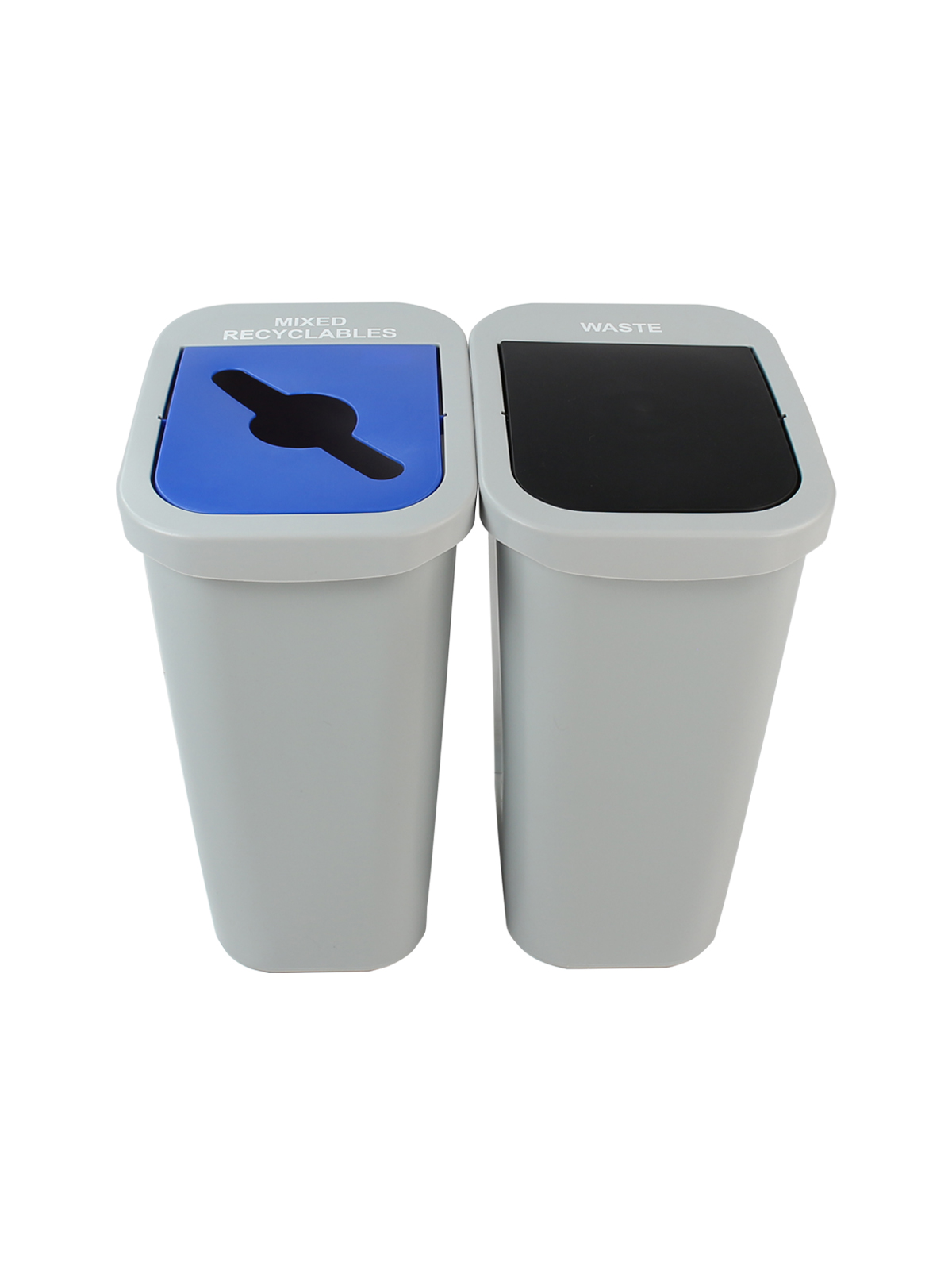 BILLI BOX – Double – Kit – 10 G – Mixed Recyclables-Waste – Mixed-Swing – Grey-Blue-Black