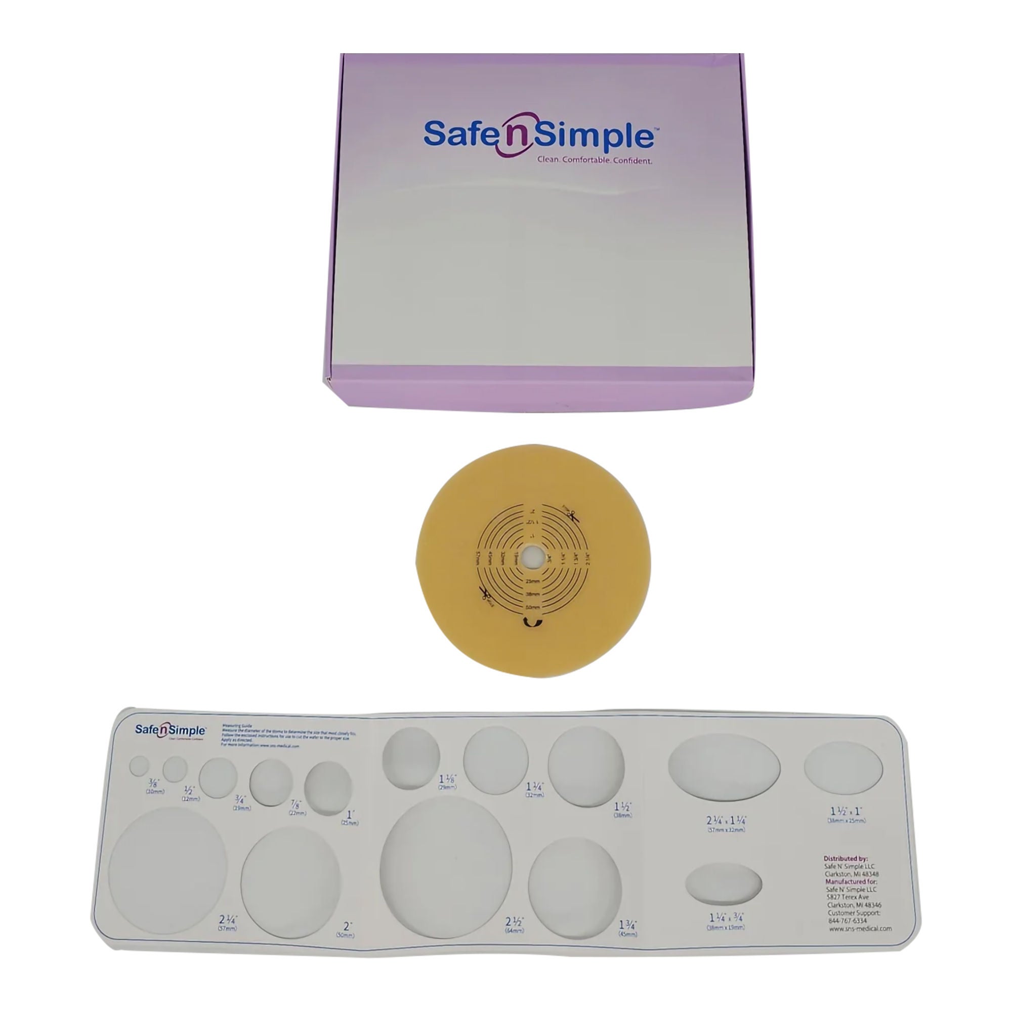 Safe N Simple BARRIER, OSTOMY 2PC EXT RND HYDROCOLLOID 2 3/4" (5/BX 8BX/CS