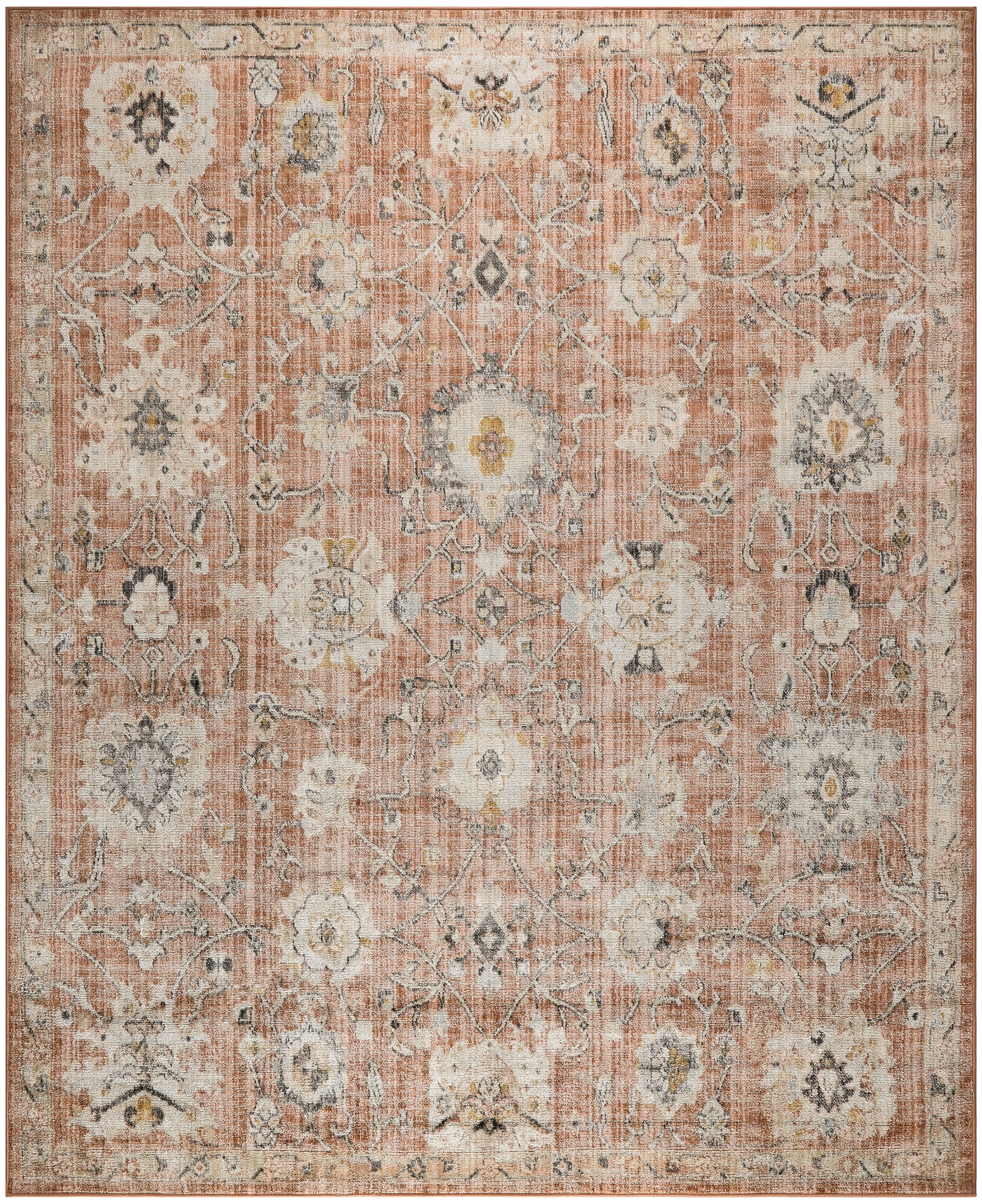 Nourison Oushak Home 9' x 12' Rust Vintage Indoor Rug